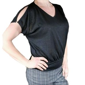 Jennifer Lopez black blouse